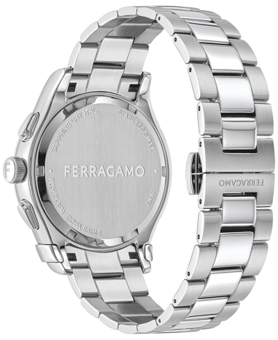 Shop Ferragamo Salvatore  Men's 1927 Swiss Chronograph Silver-tone Stainless Steel Bracelet Watch 42mm
