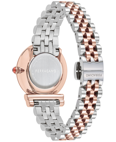 Shop Ferragamo Salvatore  Women's Gancini Swiss Two-tone Stainless Steel Bracelet Watch 28mm In Two Tone
