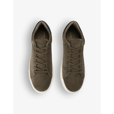 Shop Kurt Geiger Laney2 Platform-sole Suede Low-top Trainers In Taupe
