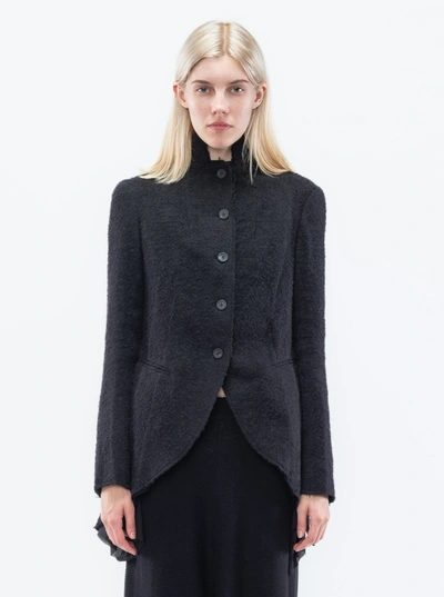 Shop Forme D'expression Victorian Raw-edged Coat Blk In 42