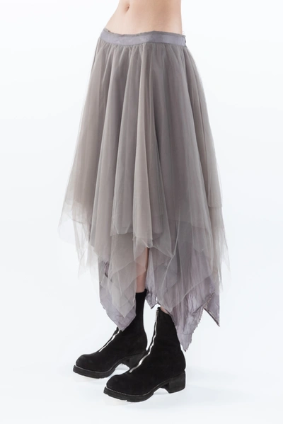 Shop Marc Le Bihan Dusty Grey Tulle Skirt In 42