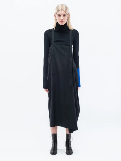 Shop Y's Sqaure Shoulder Strap Dress In Black