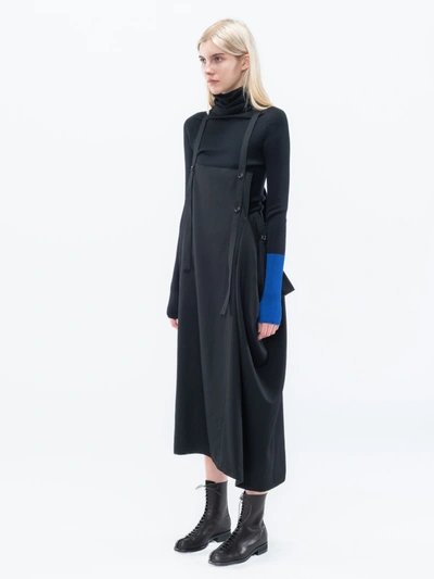 Shop Y's Sqaure Shoulder Strap Dress In Black