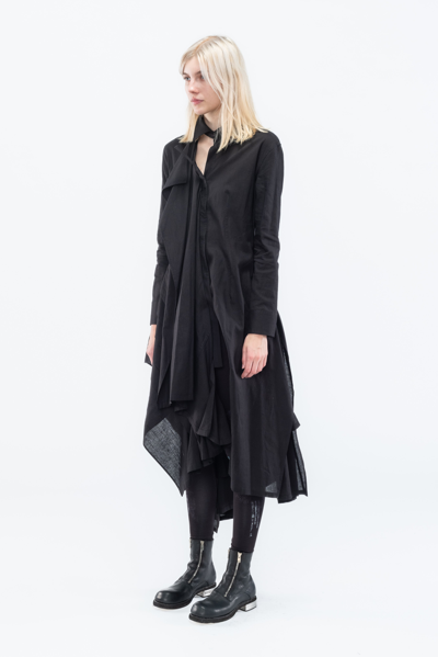 Shop Yohji Yamamoto Right Side Tuck Dress In Black