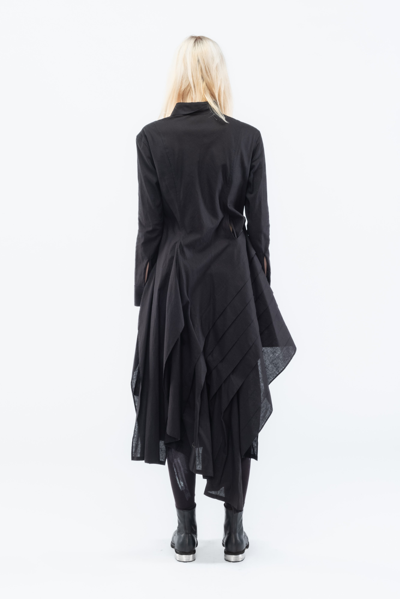 Shop Yohji Yamamoto Right Side Tuck Dress In Black