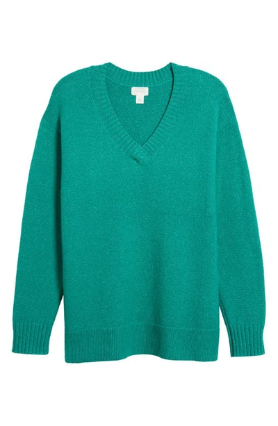 Shop Caslon Relaxed Tunic Sweater In Green Ultra