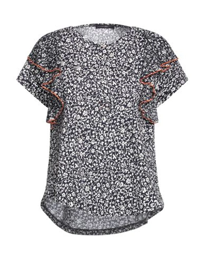 High Woman Shirt Navy Blue Size Xl Cotton In Navy Blue