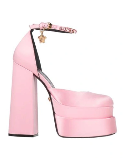 Shop Versace Woman Pumps Pink Size 8 Textile Fibers