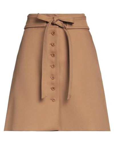 Shop Stella Mccartney Woman Mini Skirt Camel Size 4-6 Polyester In Beige