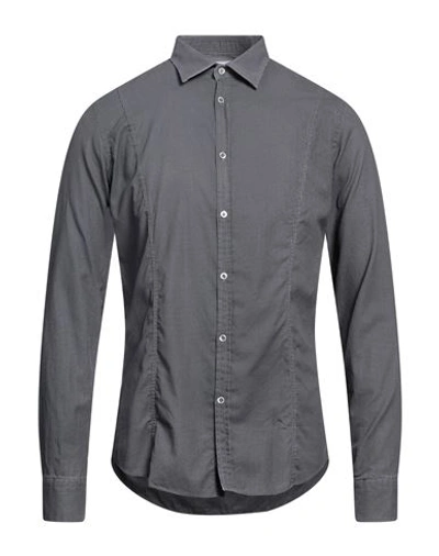 Shop Aglini Man Shirt Grey Size 17 Cotton