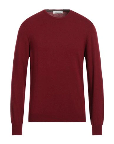 Shop Tailor Club Man Sweater Burgundy Size 42 Virgin Wool, Viscose, Polyamide, Cashmere In Red
