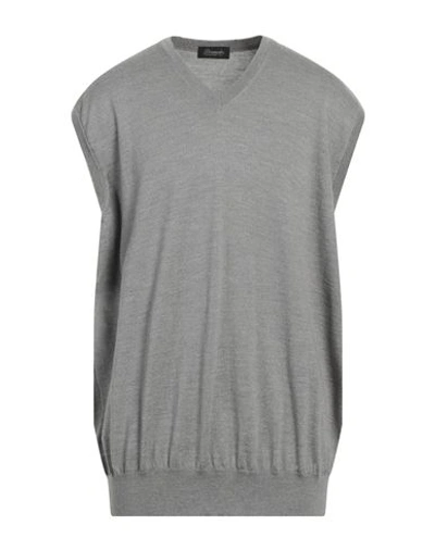 Drumohr Man Sweater Grey Size 38 Merino Wool In Grey