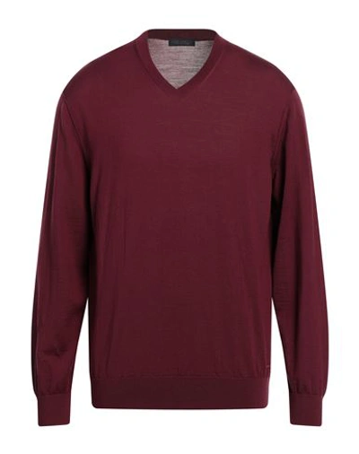 Shop Paul & Shark Man Sweater Burgundy Size Xl Virgin Wool, Cashmere In Red
