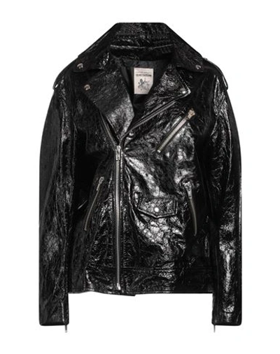 Shop Semicouture Woman Jacket Black Size 6 Soft Leather