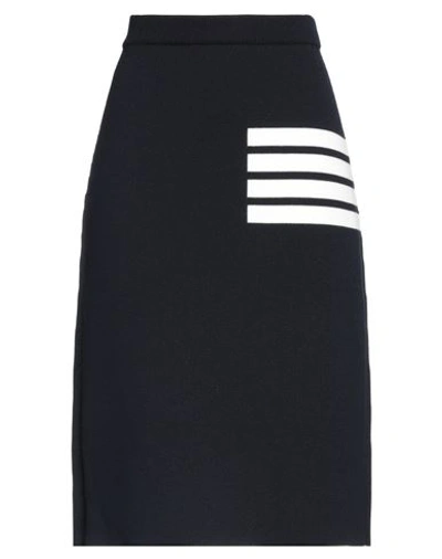 Shop Thom Browne Woman Midi Skirt Navy Blue Size 6 Wool, Elastane