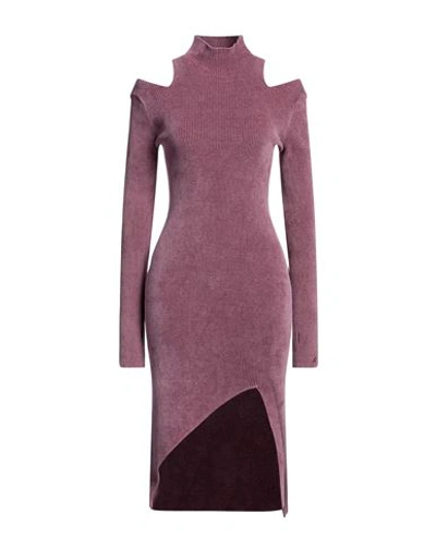 Shop Just Cavalli Woman Midi Dress Mauve Size S Viscose, Cotton In Purple