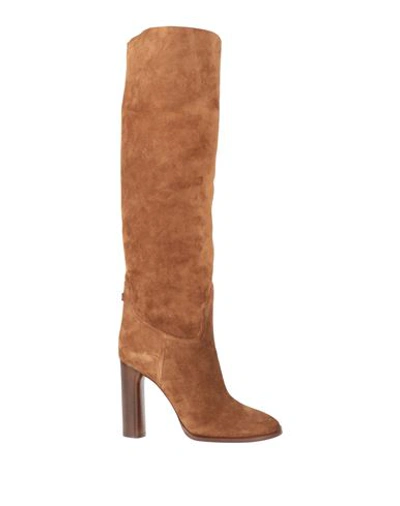 Shop Casadei Woman Boot Camel Size 6 Soft Leather In Beige