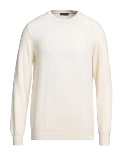 Shop +39 Masq Man Sweater Cream Size 42 Wool In White
