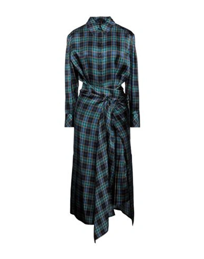 Shop Escada Woman Midi Dress Slate Blue Size 8 Silk