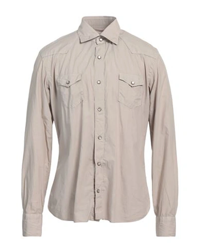 Shop Dandylife By Barba Man Shirt Light Brown Size 16 ½ Cotton In Beige