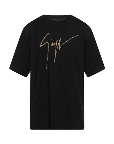 Shop Giuseppe Zanotti Man T-shirt Black Size Xl Cotton