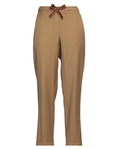 Shop Alessia Santi Woman Pants Khaki Size 6 Wool, Cotton, Elastane In Beige