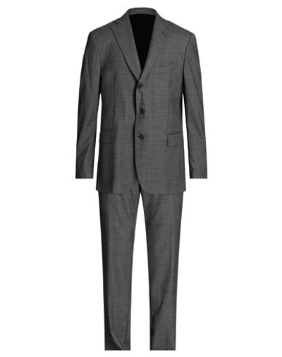 Shop Lardini Man Suit Lead Size 48 Wool, Nylon, Elastane In Grey