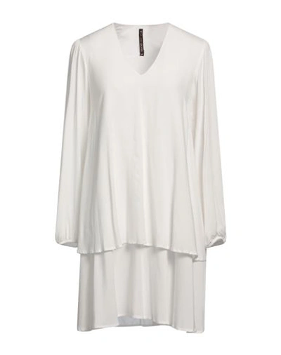 Shop Manila Grace Woman Mini Dress White Size 4 Viscose