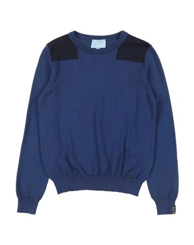Shop Lanvin Toddler Boy Sweater Navy Blue Size 6 Cotton