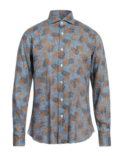 Shop Dandylife By Barba Man Shirt Blue Size 16 ½ Linen