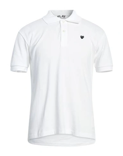 Shop Comme Des Garçons Play Man Polo Shirt White Size S Cotton
