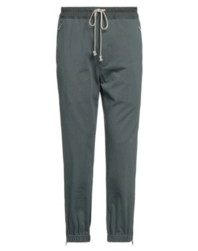 Shop Rick Owens Man Pants Lead Size 30 Cotton, Elastane In Grey