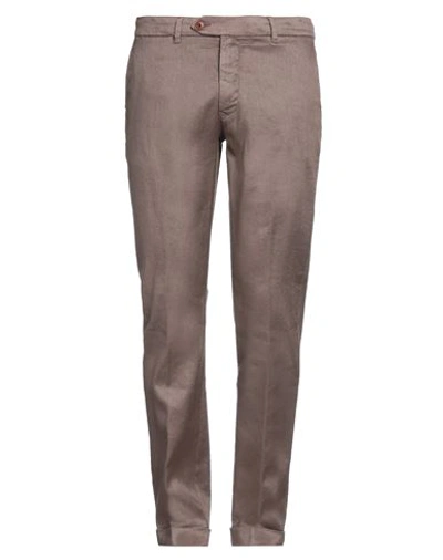 Shop Tela Genova Man Pants Brown Size 33 Linen, Cotton, Elastane