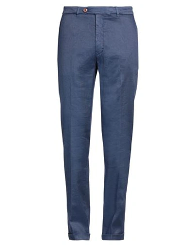 Shop Tela Genova Man Pants Blue Size 30 Linen, Cotton, Elastane