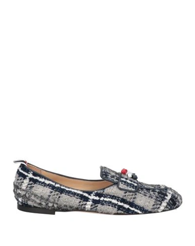 Shop Thom Browne Woman Loafers Navy Blue Size 7 Leather