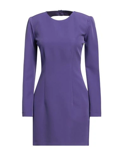 Spell By Access Fashion Woman Mini Dress Purple Size M Polyester, Elastane In Purple