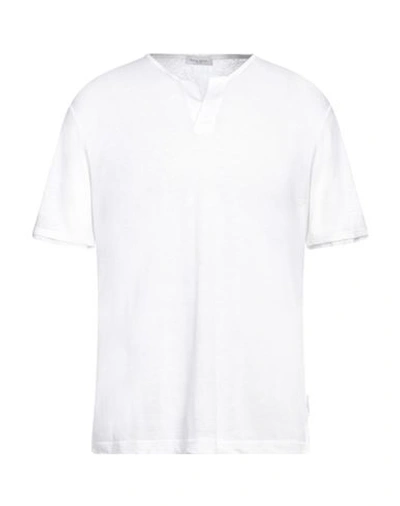 Shop Paolo Pecora Man T-shirt White Size L Linen