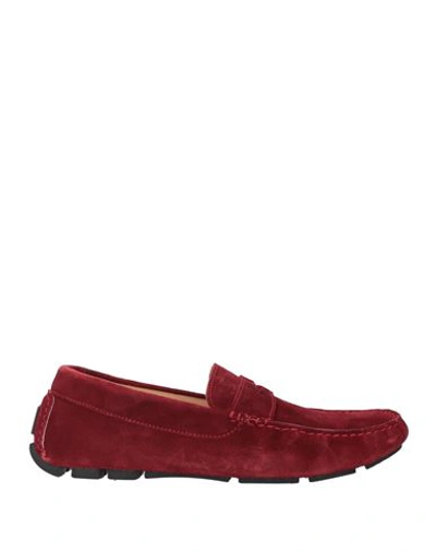 Shop Boemos Man Loafers Burgundy Size 9 Soft Leather In Red