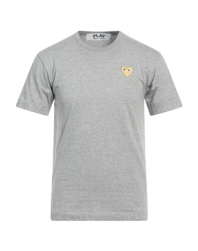Shop Comme Des Garçons Play Man T-shirt Grey Size L Cotton