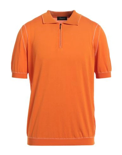 Shop Drumohr Man Sweater Orange Size 46 Cotton