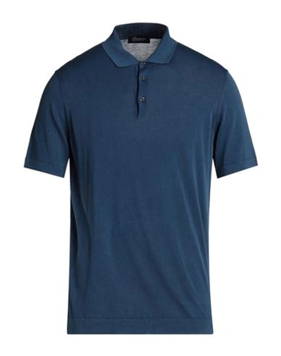 Shop Drumohr Man Polo Shirt Slate Blue Size 40 Cotton