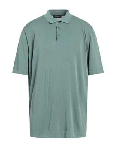 Shop Drumohr Man Polo Shirt Green Size 48 Cotton