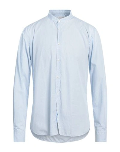 Shop Aglini Man Shirt Sky Blue Size 16 ½ Cotton, Elastane