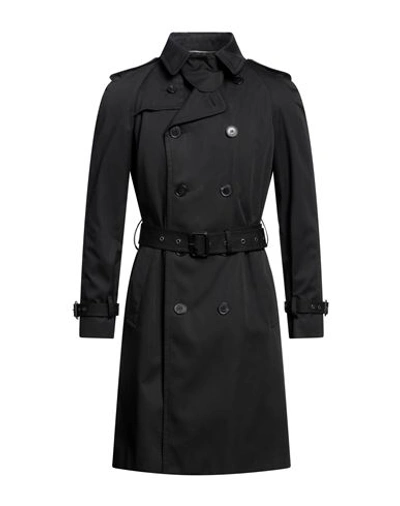 Shop Saint Laurent Man Overcoat Black Size 38 Polyester, Cotton