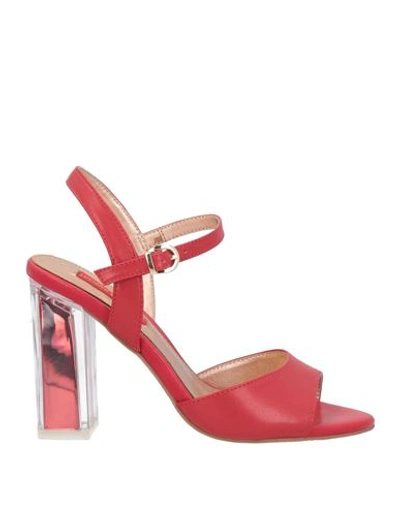 Shop Luciano Barachini Woman Sandals Red Size 8 Soft Leather