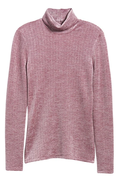 Open Edit Stretch Velvet Turtleneck In Purple Syrup