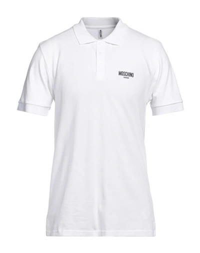 Shop Moschino Man Polo Shirt White Size Xxl Cotton