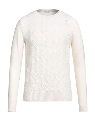 Shop Aion Man Sweater Ivory Size 44 Virgin Wool In White