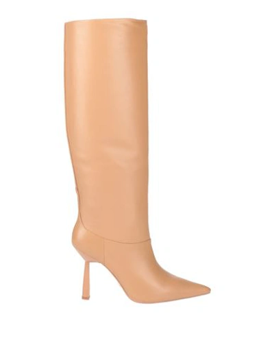 Shop Lola Cruz Woman Boot Camel Size 6 Soft Leather In Beige