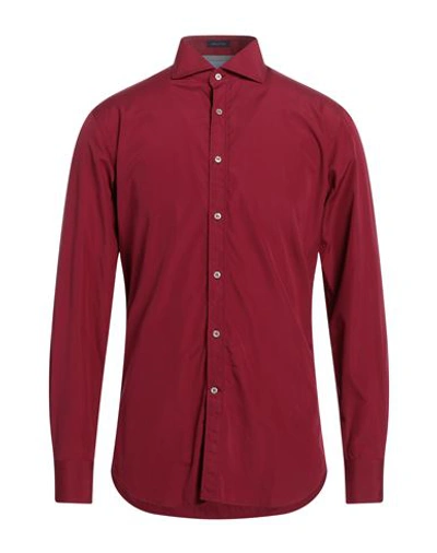 Shop Paul & Shark Man Shirt Garnet Size 15 Cotton In Red